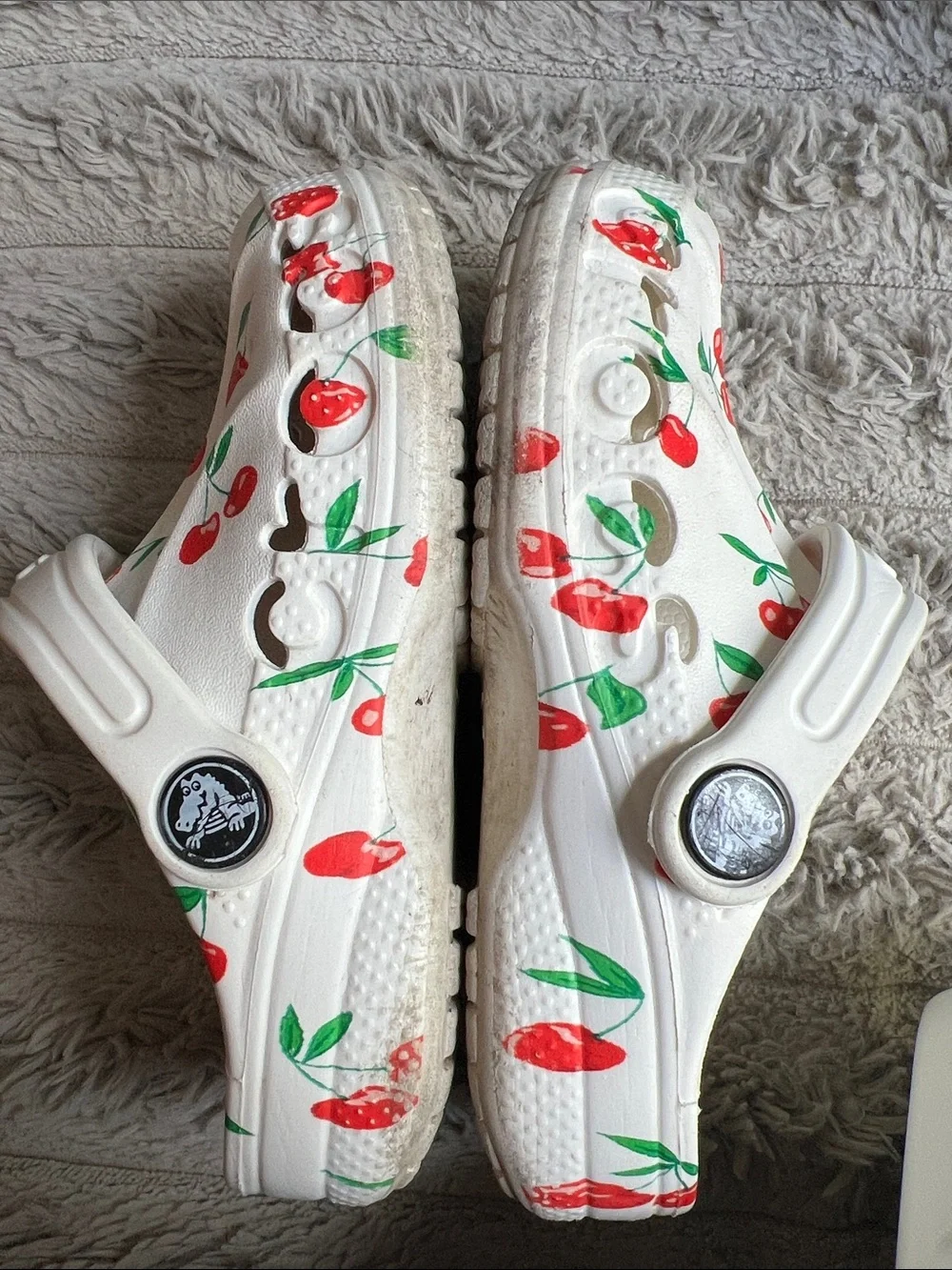 CROCS Kids White Clog with Red Cherry Print